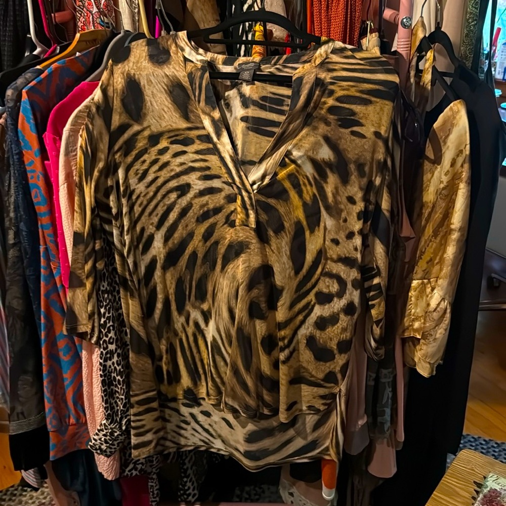 Leopard Print Sheer Top